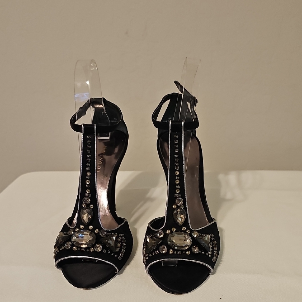 Ann Taylor Elegant Black Embellished Women's Heels